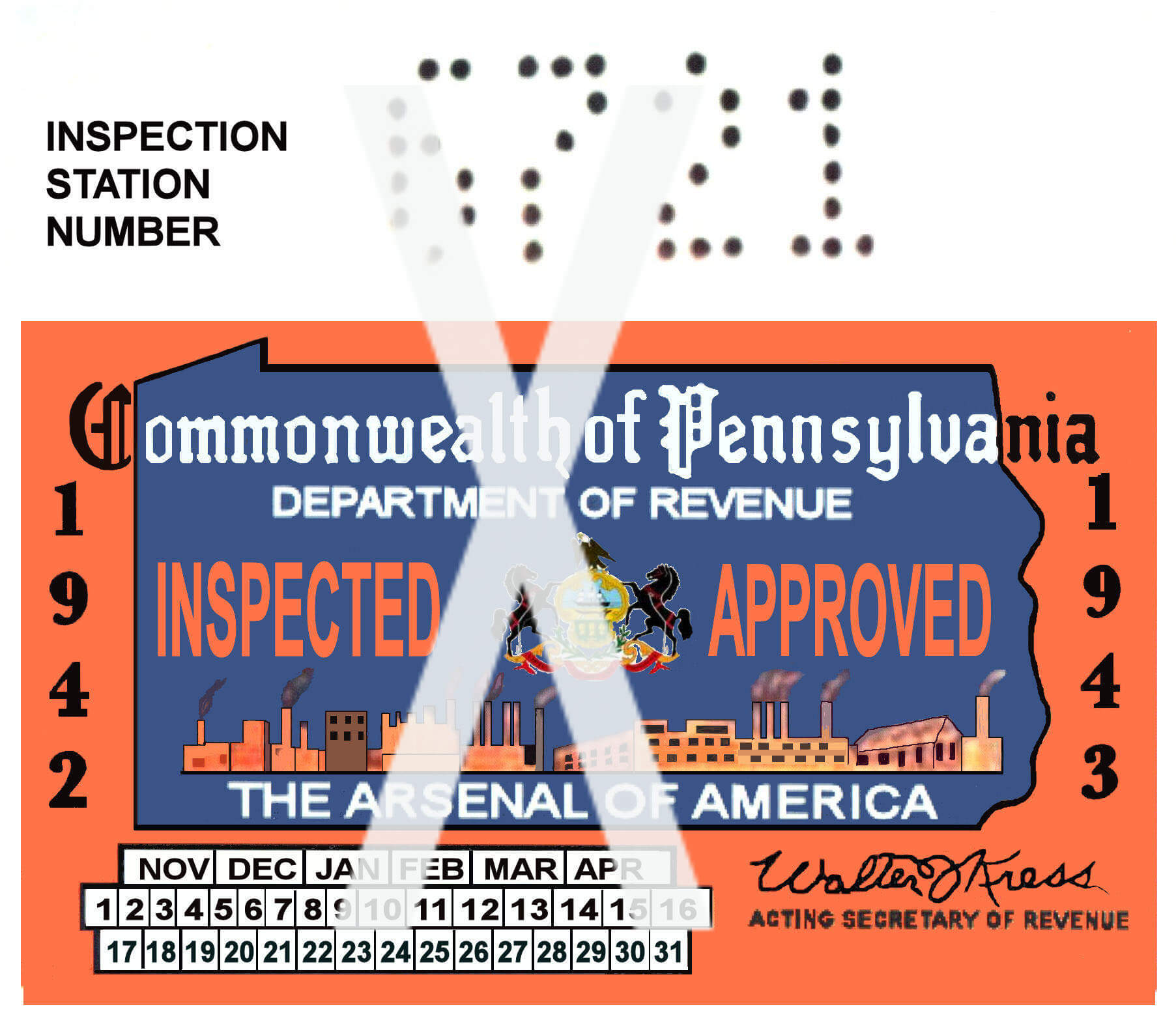 (image for) 1942-43 PA inspection sticker ARSENAL